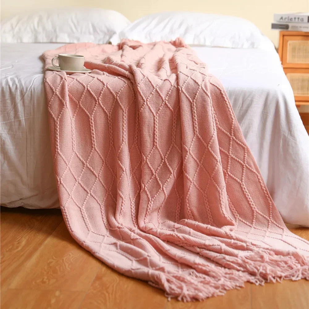 Maliben Nordic Style Dick Knitted Blanket