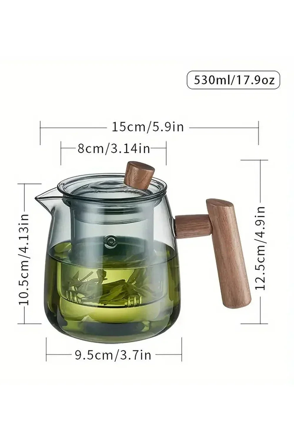 Maliben | Wood Handle Glass Teapot