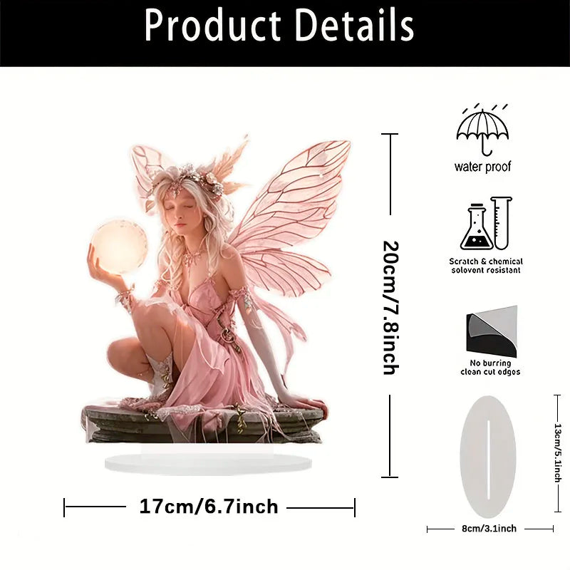 Maliben | Celestia Acrylic Table Decoration Angel | Fairy Tale Stand | 18 Cm | Gift & Photo Prop