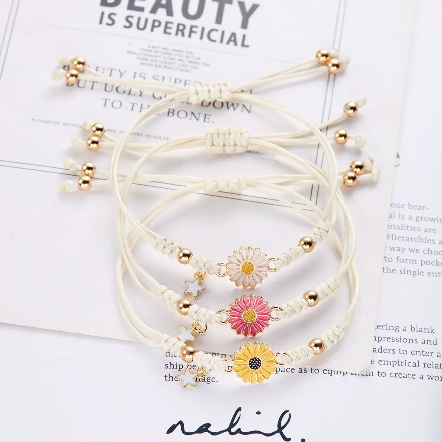 Maliben | Braided Feminine Flower Star Bracelet