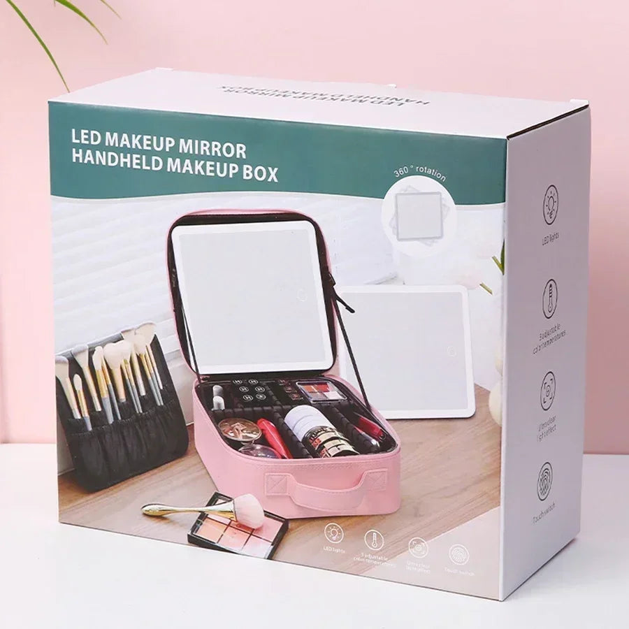 Maliben | Led Mirror Travel Makeup Organizer Bag