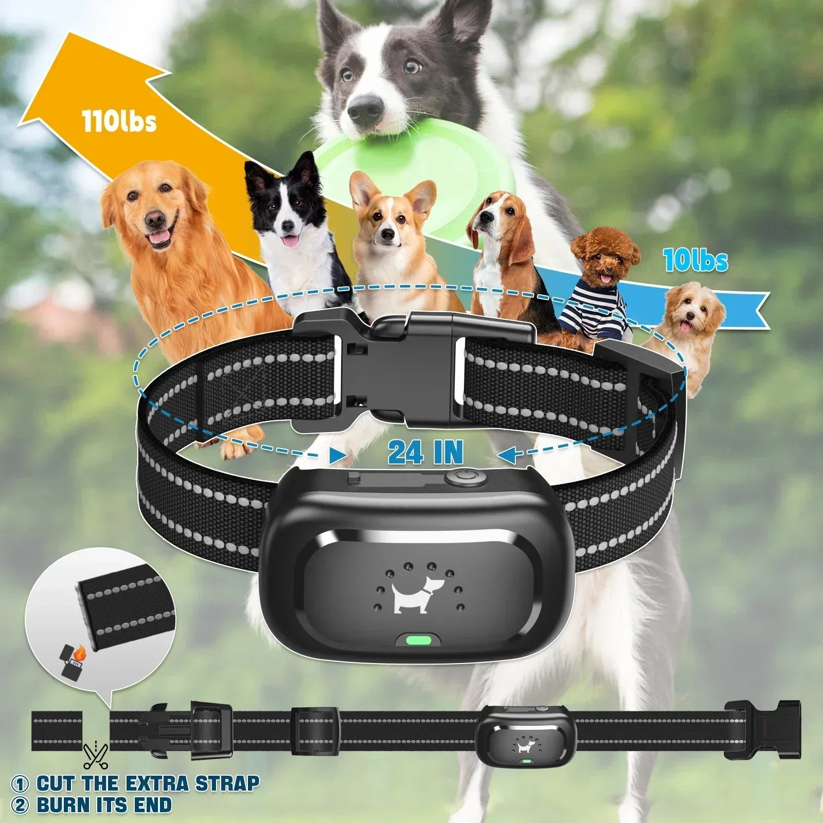 Maliben | Dog Training Collar with Remote – Shock Lock, Sound & Vibration Modes, Waterproof, 1600ft Range