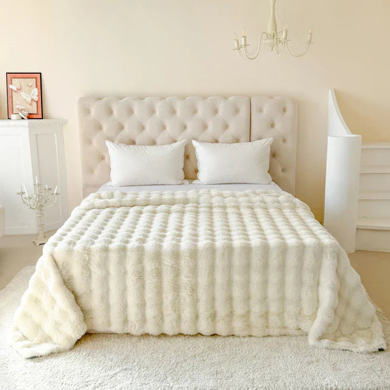 Maliben | Cosyluxe Plush Blanket Double Layer Extra Thick Soft Rabbit Fur Imitation Easy Care