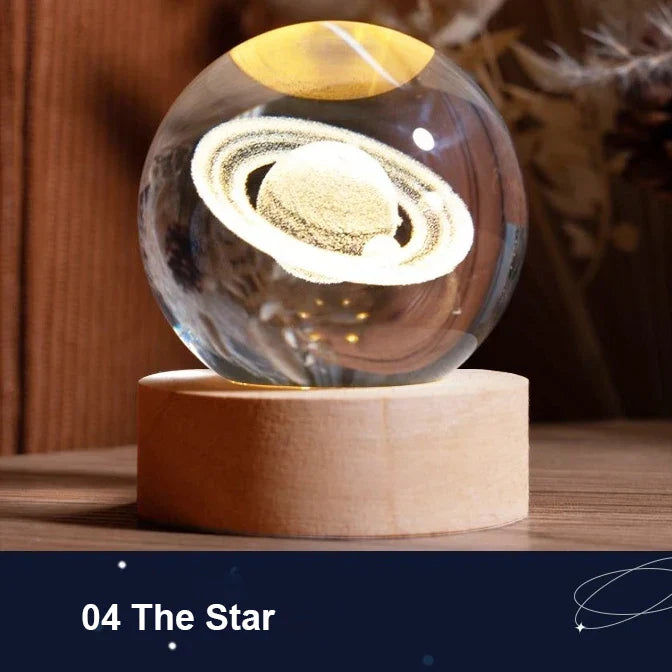 Maliben | Astranova Galaxy Night Light | Led Crystal Ball With Milky Way Design | Warm White Light | Creative Gift For Kids & Adults