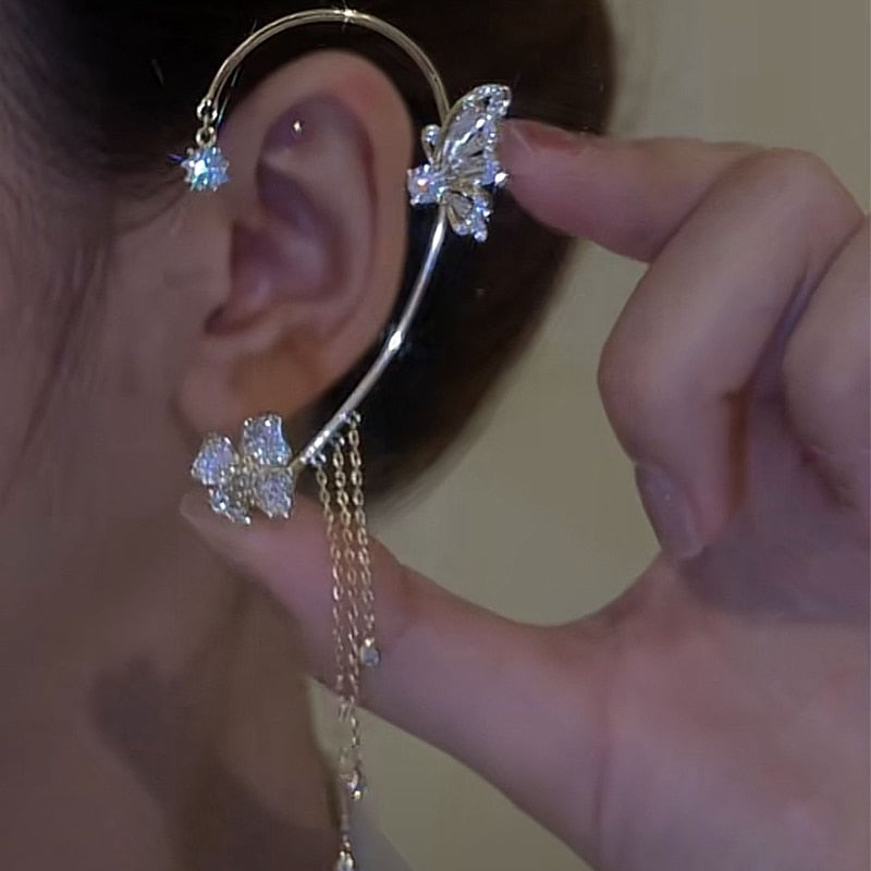 Maliben | Butterfly Flower Tassel Ear Clip