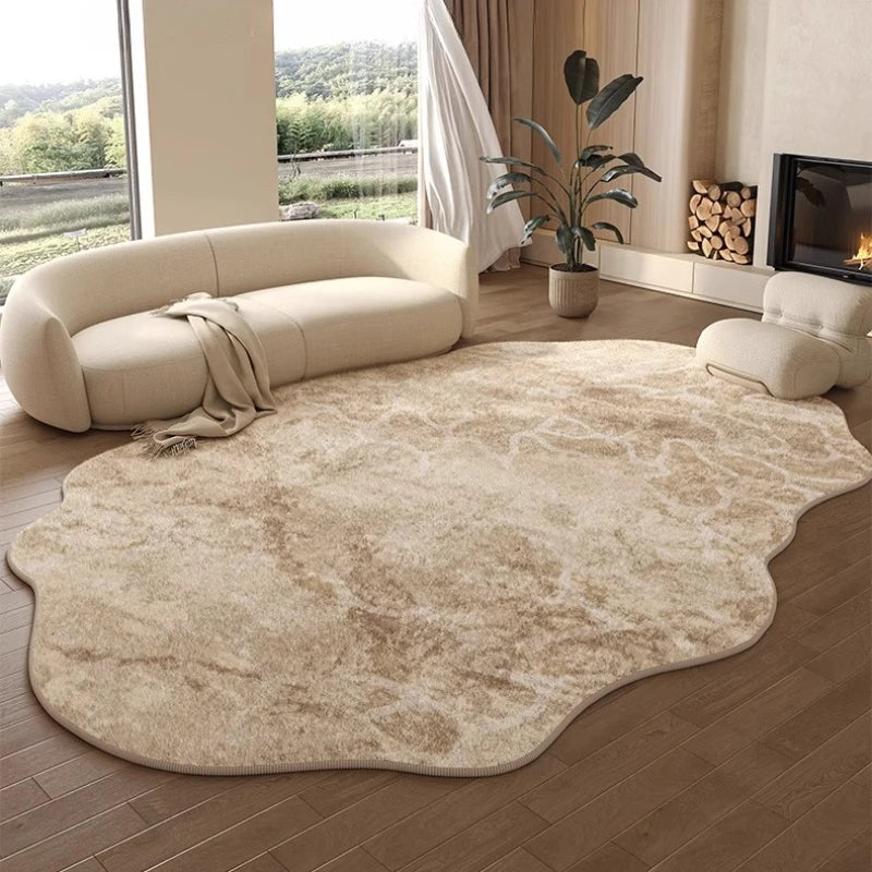 Maliben | Irregular Plush Rug Light Luxury Washable For Bedroom And Living Room