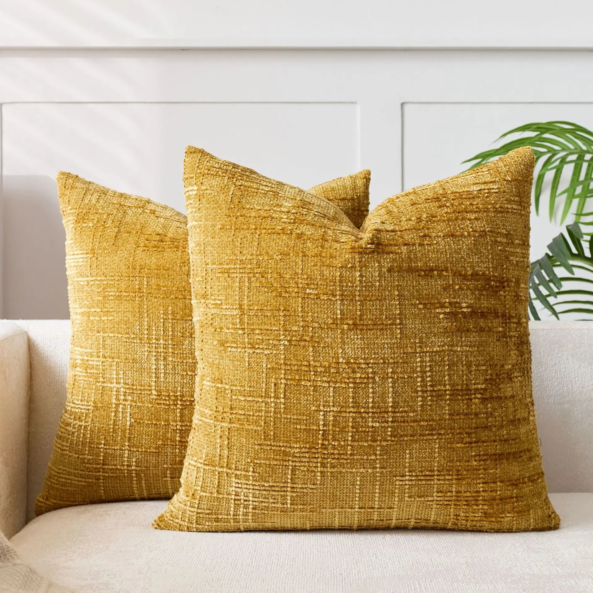 Maliben | Chenille Cushion With Bamboo Texture In Solid Color For Sofa And Bedroom