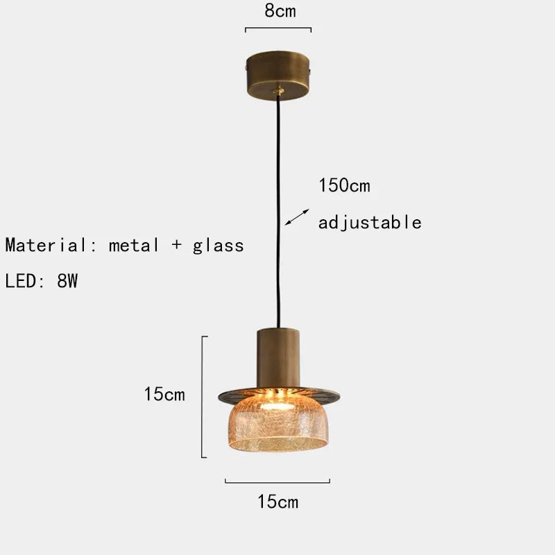 Maliben | Modern Creative Glass Pendant Lamp With Cracked Effect