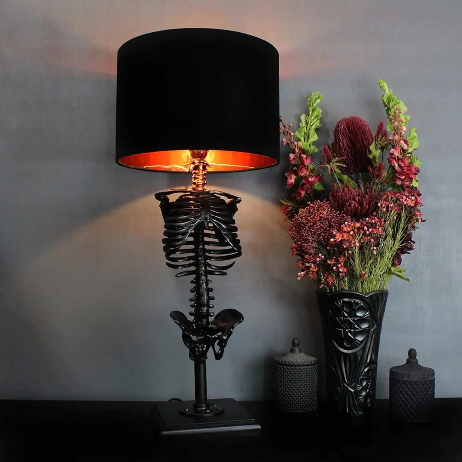 Maliben | Handcrafted Gothic Skeleton Table Lamp