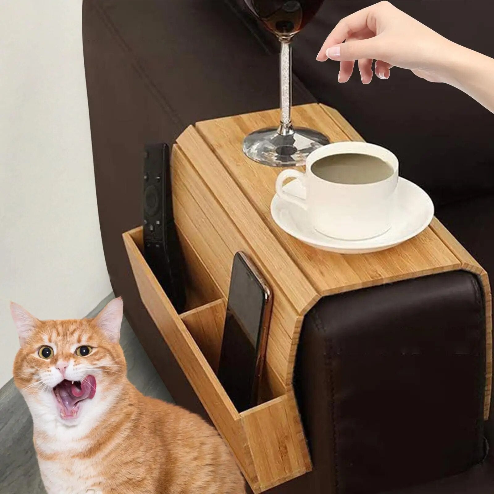 Maliben | Sofa Side Foldable Cup Holder Tray Organizer