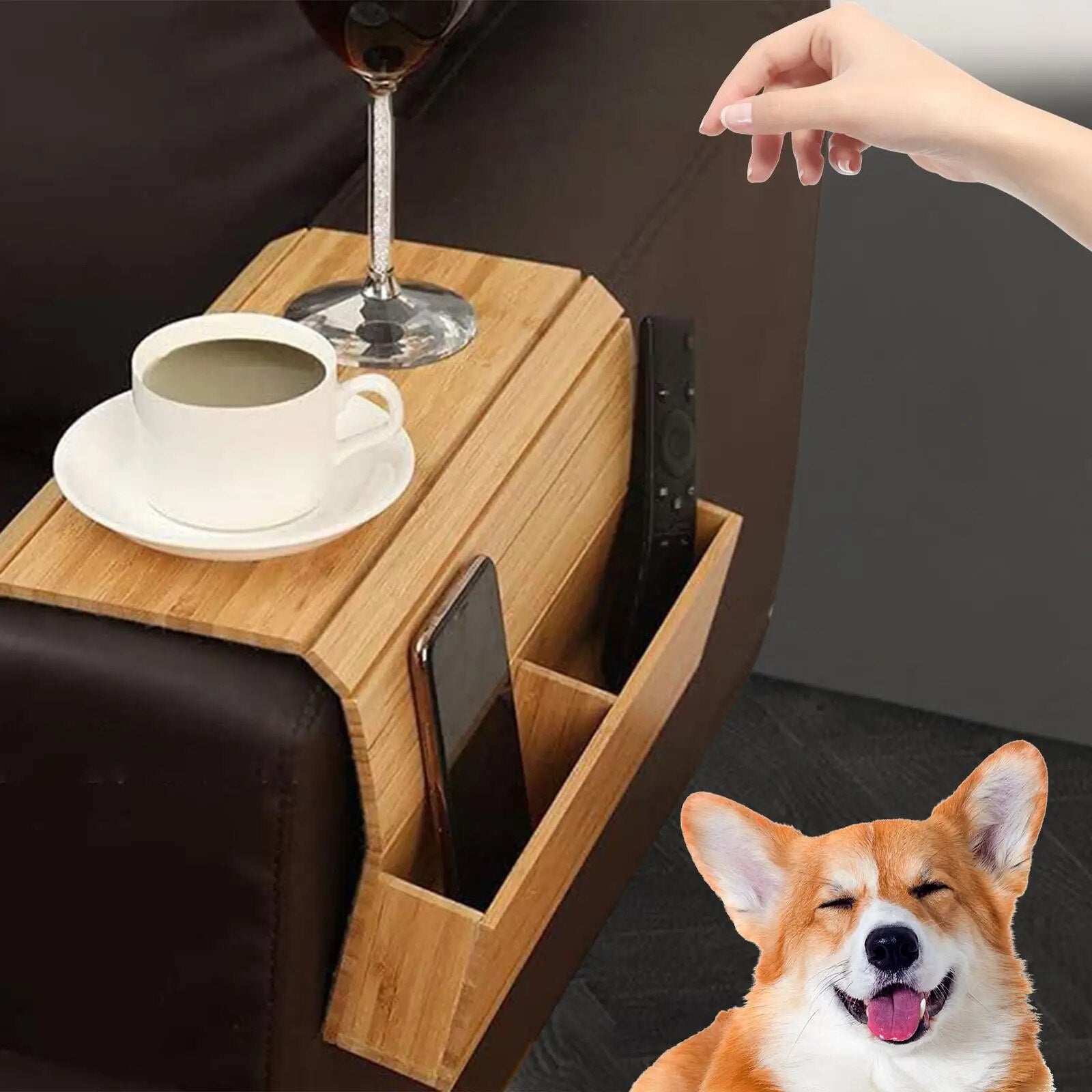Maliben | Sofa Side Foldable Cup Holder Tray Organizer
