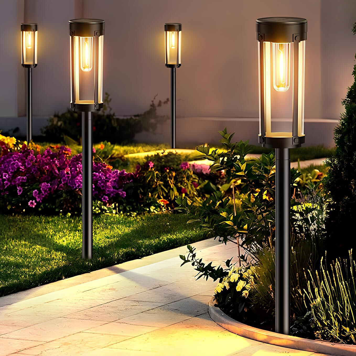 Maliben | Solar Torch Light Solaria | Automatic Twilight Sensor | 12h Light Duration | Weatherproof Design