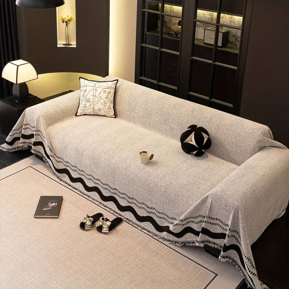 Maliben | Sora Line Tasseled Sofa Cover