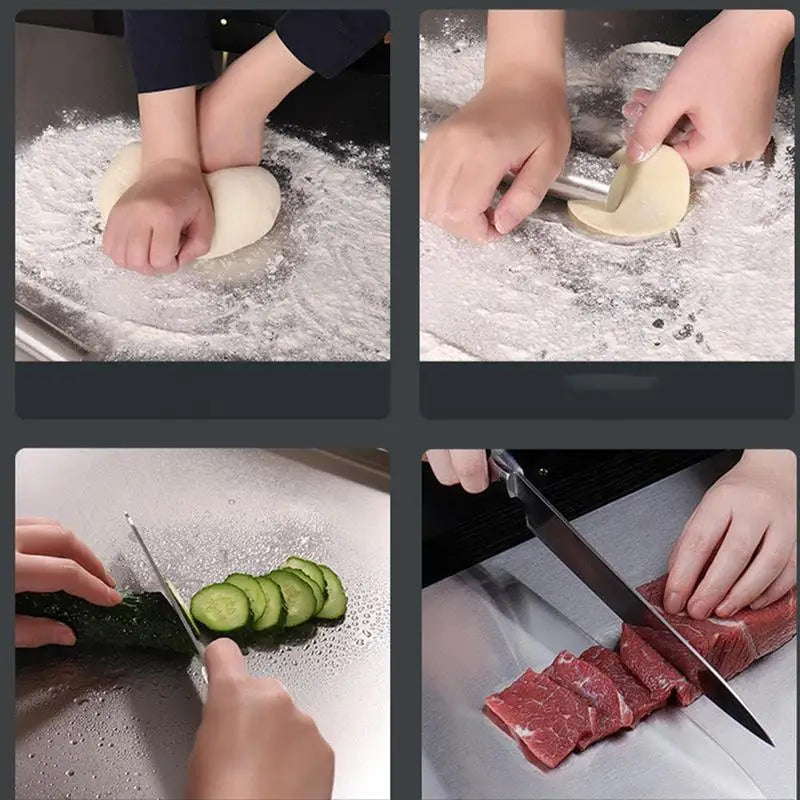 Maliben | Slicegrip – Stainless Steel Cutting Board With Non-Slip And Elevation