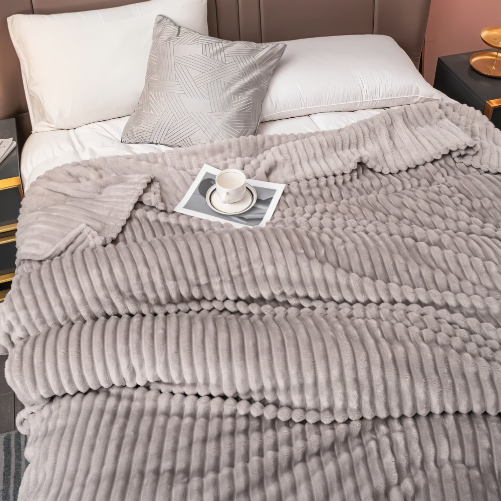 Maliben | Cosyloom Plaid | Soft Ribbed Fleece Blanket | Breathable & Fluffy | For All Seasons
