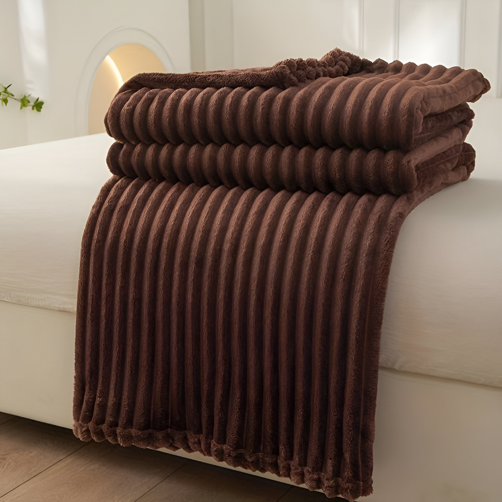 Maliben | Cosyloom Plaid | Soft Ribbed Fleece Blanket | Breathable & Fluffy | For All Seasons