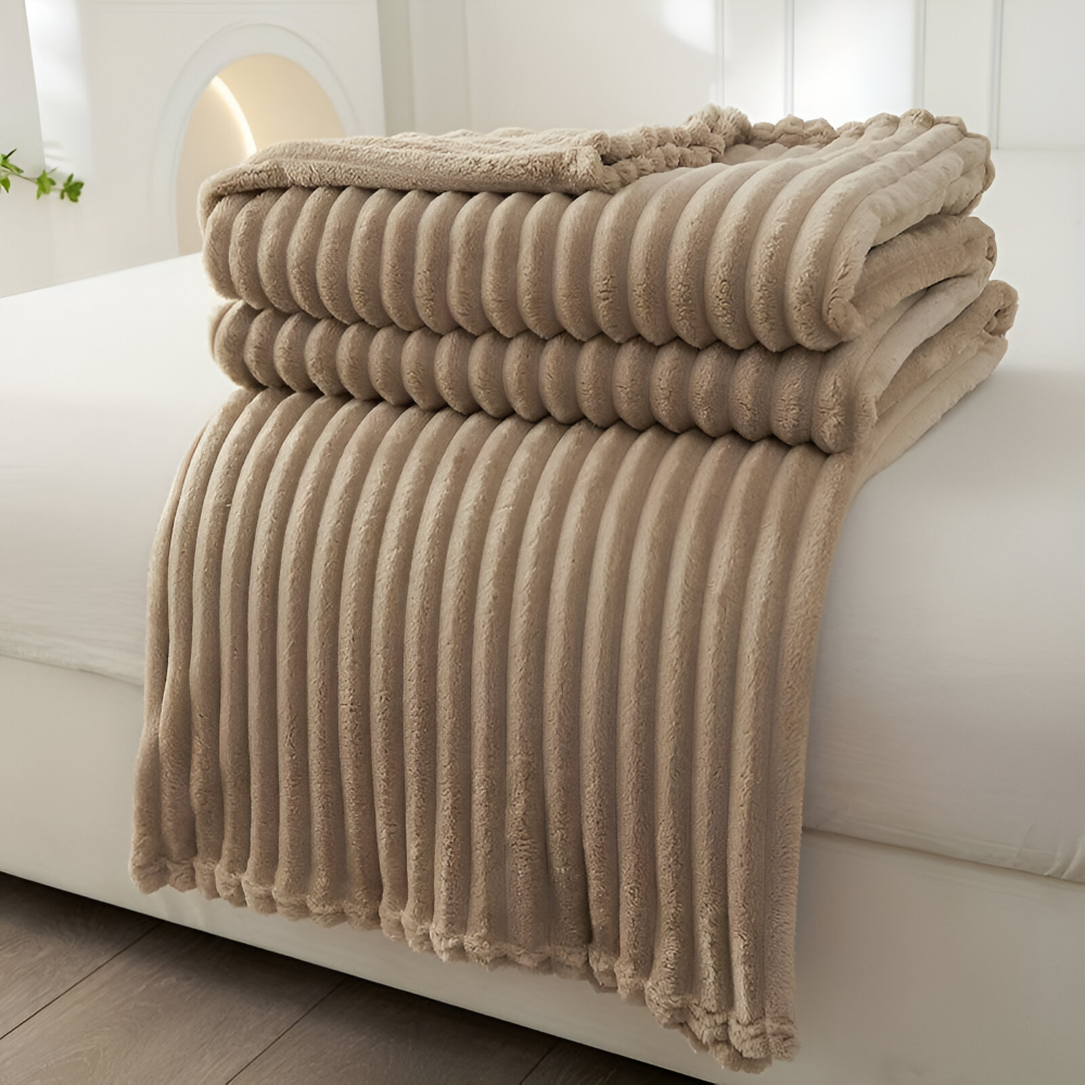 Maliben | Cosyloom Plaid | Soft Ribbed Fleece Blanket | Breathable & Fluffy | For All Seasons