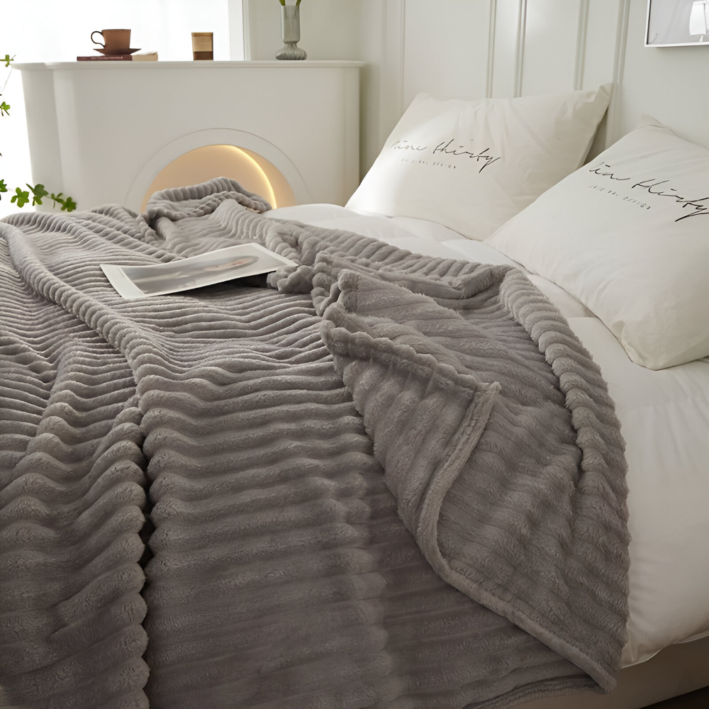 Maliben | Cosyloom Plaid | Soft Ribbed Fleece Blanket | Breathable & Fluffy | For All Seasons