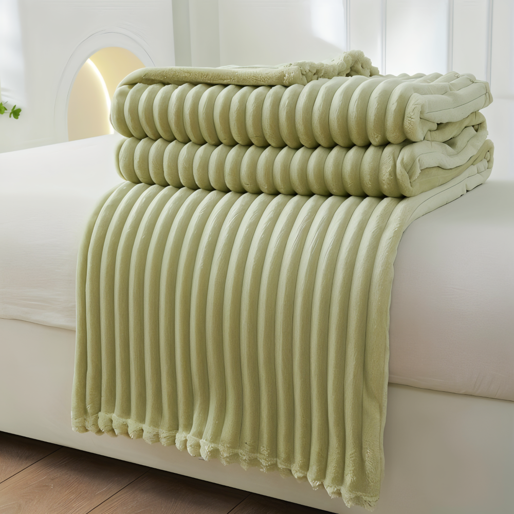 Maliben | Cosyloom Plaid | Soft Ribbed Fleece Blanket | Breathable & Fluffy | For All Seasons