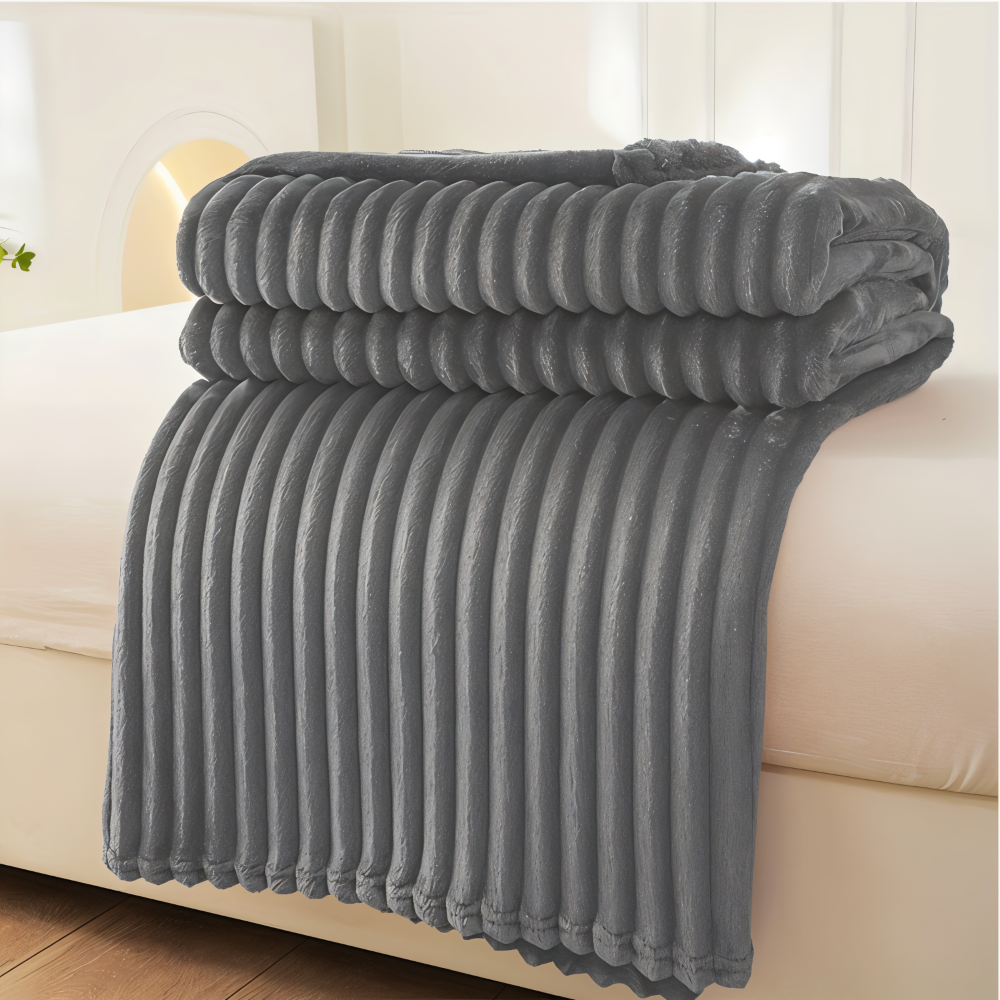 Maliben | Cosyloom Plaid | Soft Ribbed Fleece Blanket | Breathable & Fluffy | For All Seasons