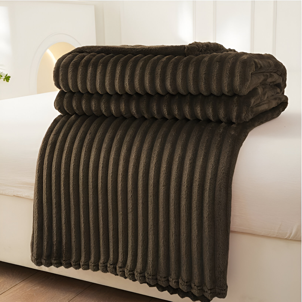 Maliben | Cosyloom Plaid | Soft Ribbed Fleece Blanket | Breathable & Fluffy | For All Seasons