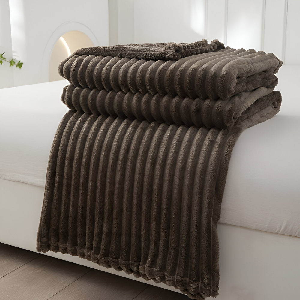 Maliben | Cosyloom Plaid | Soft Ribbed Fleece Blanket | Breathable & Fluffy | For All Seasons