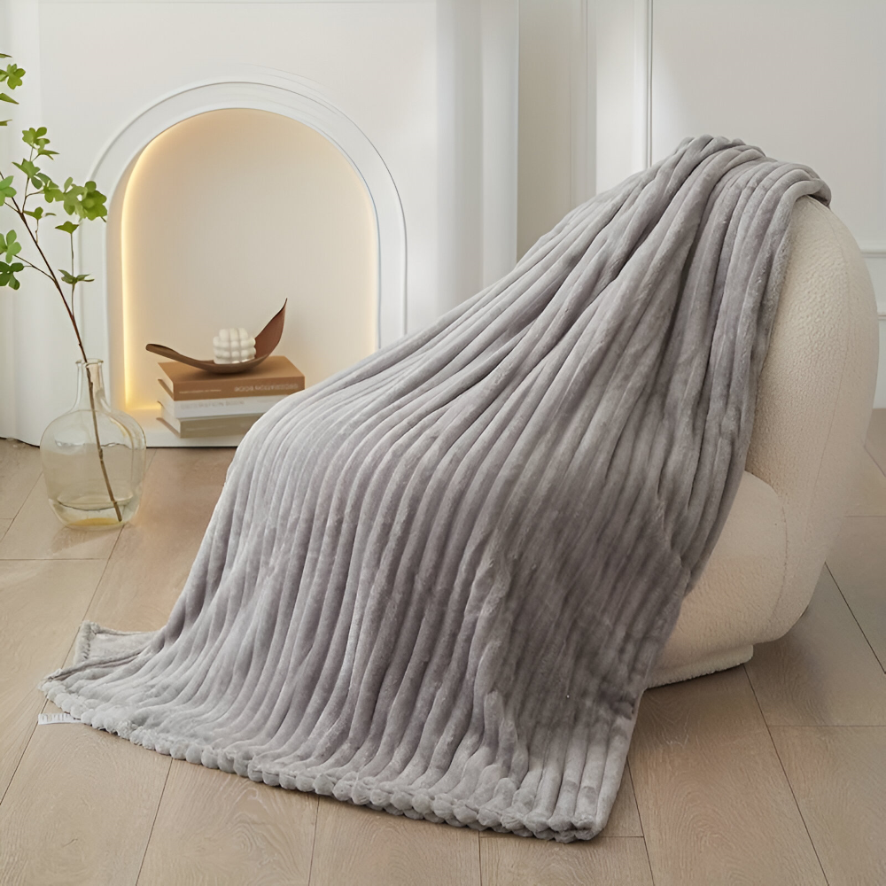 Maliben | Cosyloom Plaid | Soft Ribbed Fleece Blanket | Breathable & Fluffy | For All Seasons