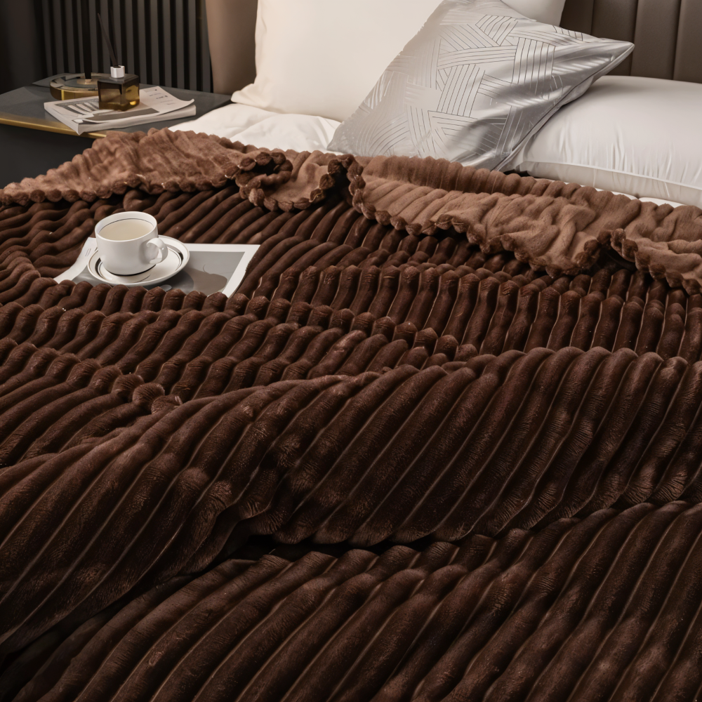 Maliben | Cosyloom Plaid | Soft Ribbed Fleece Blanket | Breathable & Fluffy | For All Seasons