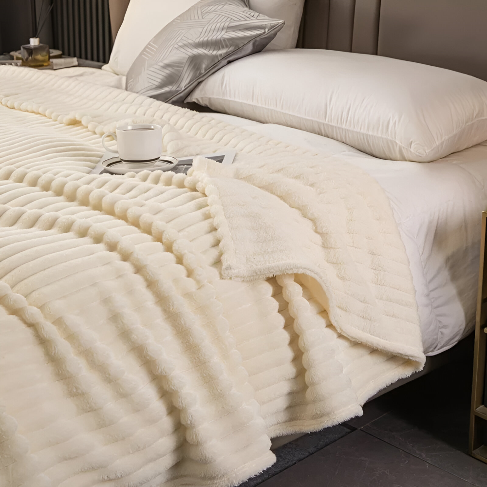 Maliben | Cosyloom Plaid | Soft Ribbed Fleece Blanket | Breathable & Fluffy | For All Seasons