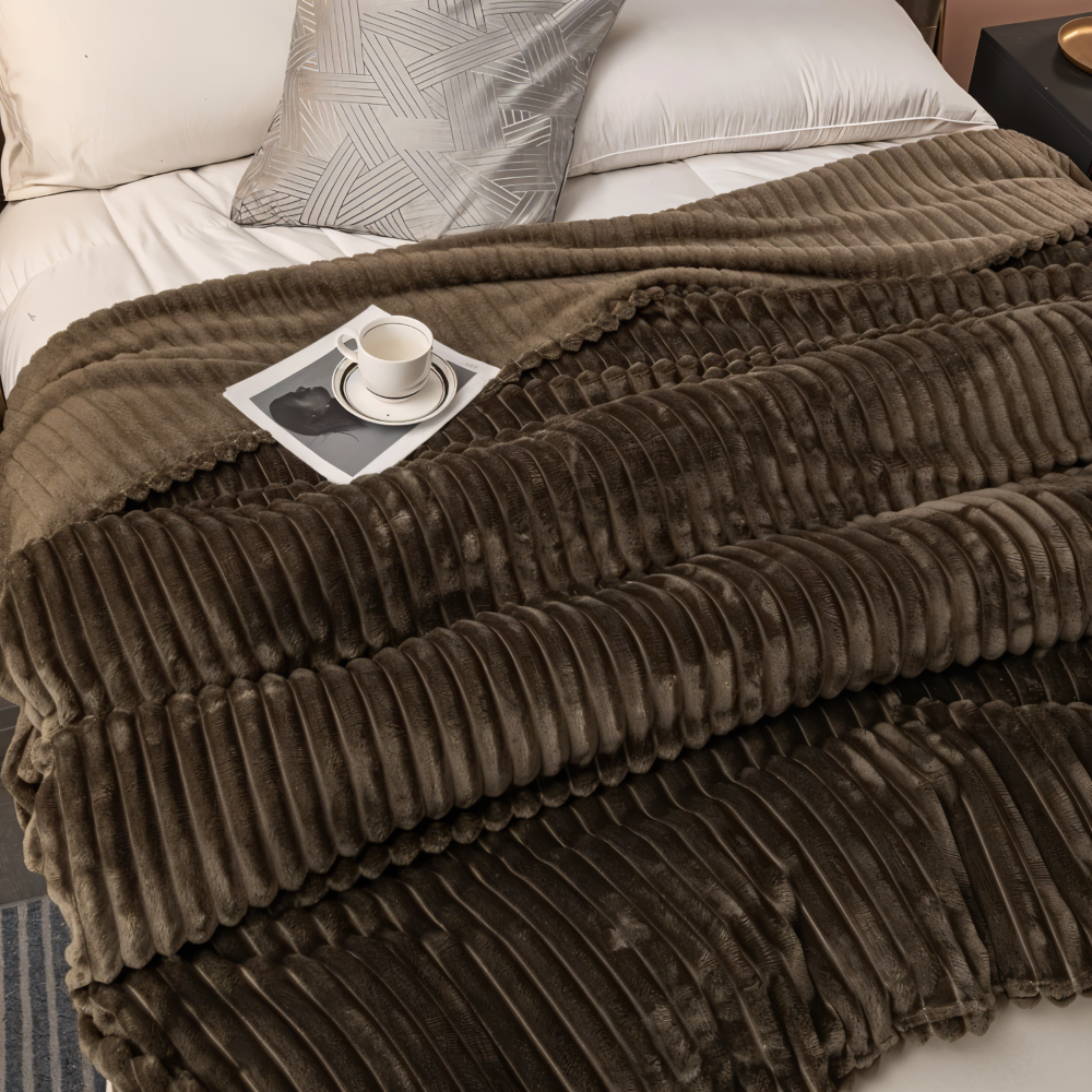 Maliben | Cosyloom Plaid | Soft Ribbed Fleece Blanket | Breathable & Fluffy | For All Seasons