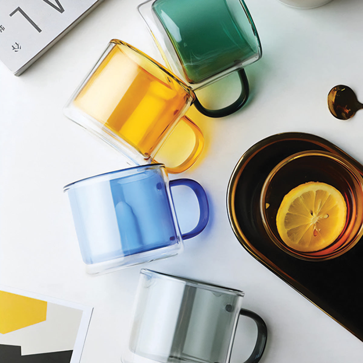 Maliben | DoublyMug | Tinted glass mug for hot beverages