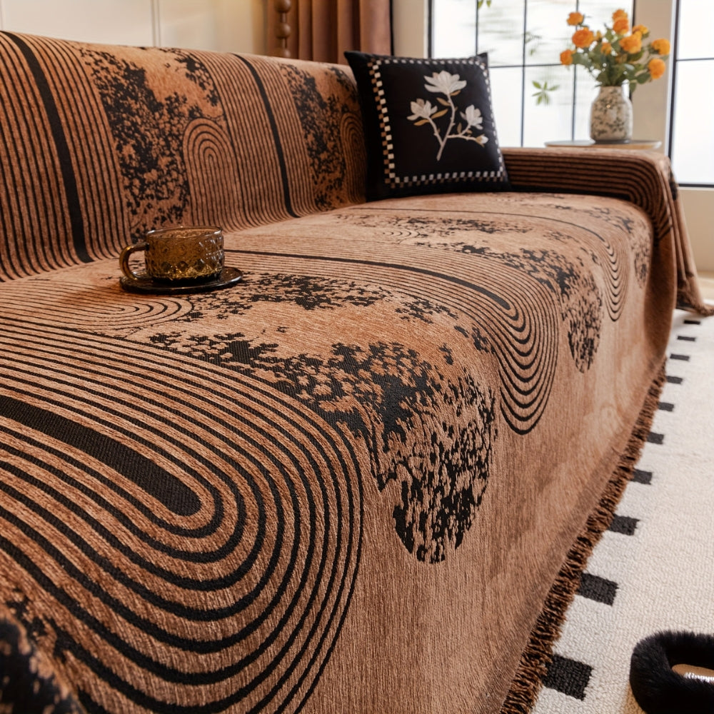 Maliben | Mosaic Lines Pattern Sofa Cover