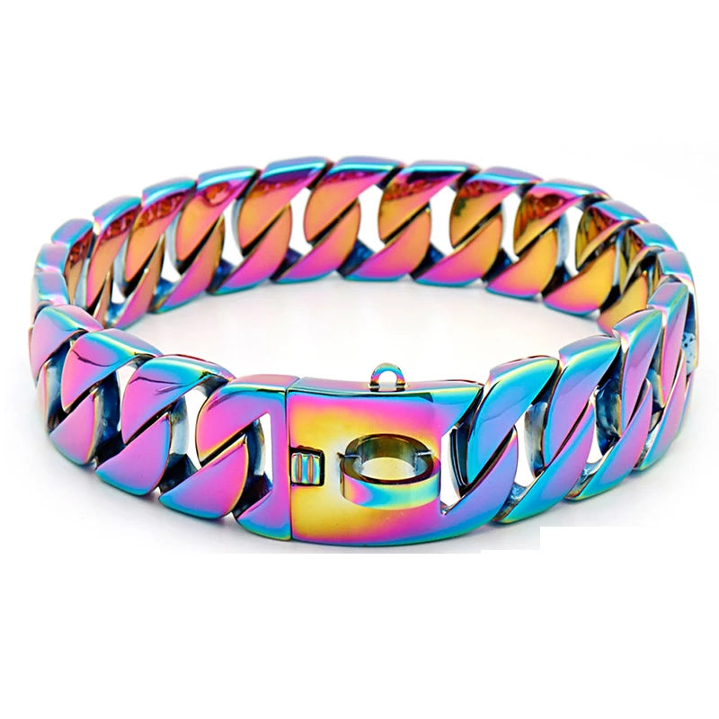 Maliben Strength Neck Metal Dog Collar – Sturdy Stainless Steel Collar for Large Dogs
