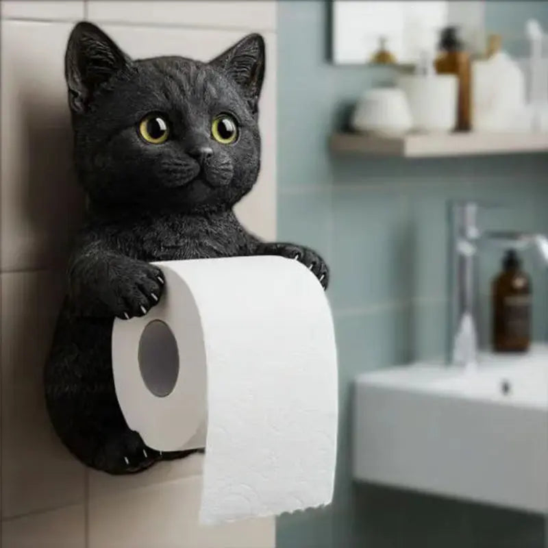 Maliben | Catcharm Toilet Paper Holder – Playful Wall Holder With Resin Cat Head