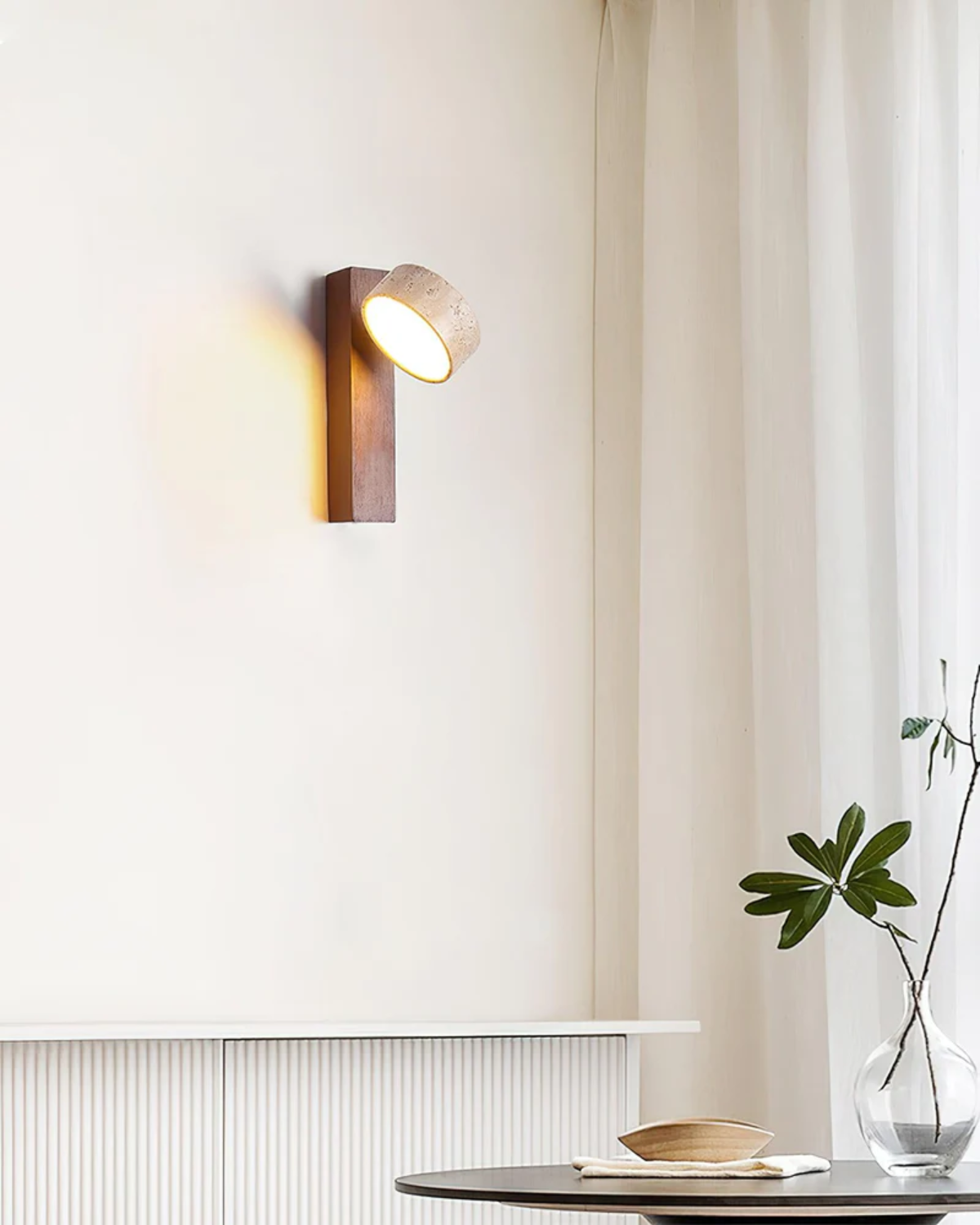 Maliben | Wall Lamp Made Of TravertIne Natural Stone in Modern Design
