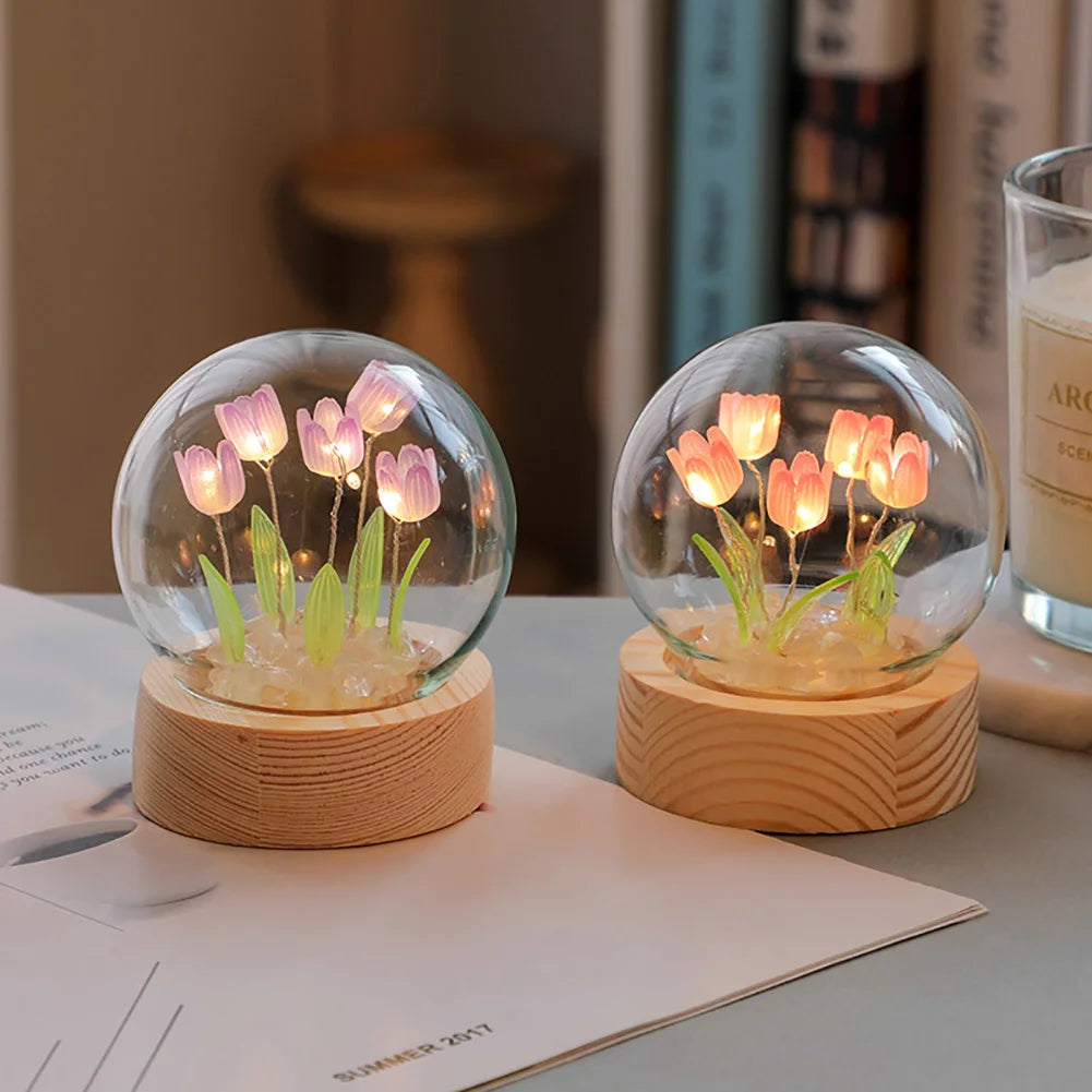 Maliben | Tulipglow Elegant Floral Table Lamp – Refined Lighting
