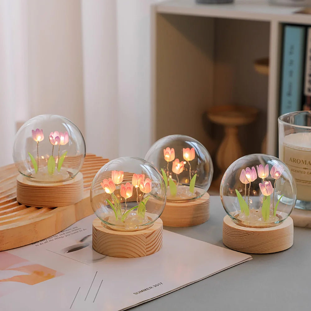 Maliben | Tulipglow Elegant Floral Table Lamp – Refined Lighting