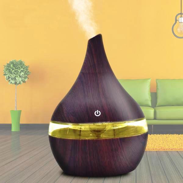Maliben | Wood Grain Electric Air Humidifier Ultrasonic Essential Oil Diffuser