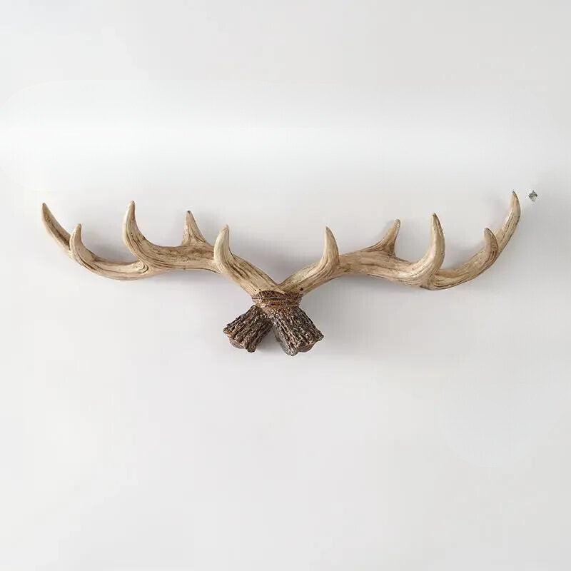 Maliben Vintage Antler Wall Hook — Rustic Resin Coat Rack