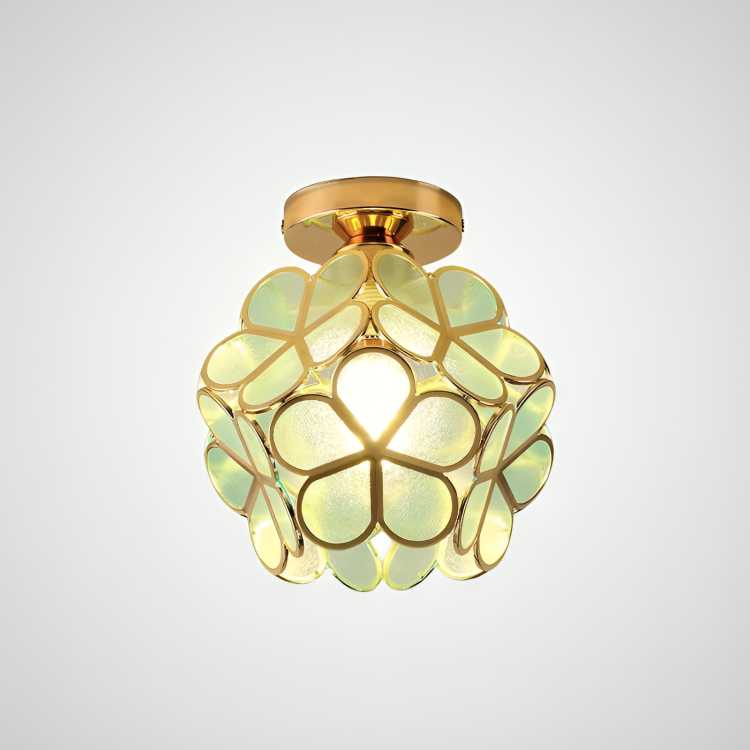 Maliben | Petallume – Retro Glass Ceiling Lamp With Flowers