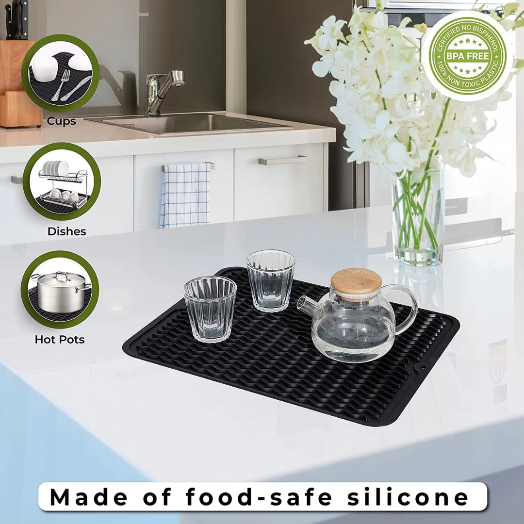 Maliben | Küchenwella Silicone Kitchen Mat | Heat Resistant & Non-Slip | Dish Mat, RefrigeraTor & Drawer Liner | Bpa-Free & Easy to Clean