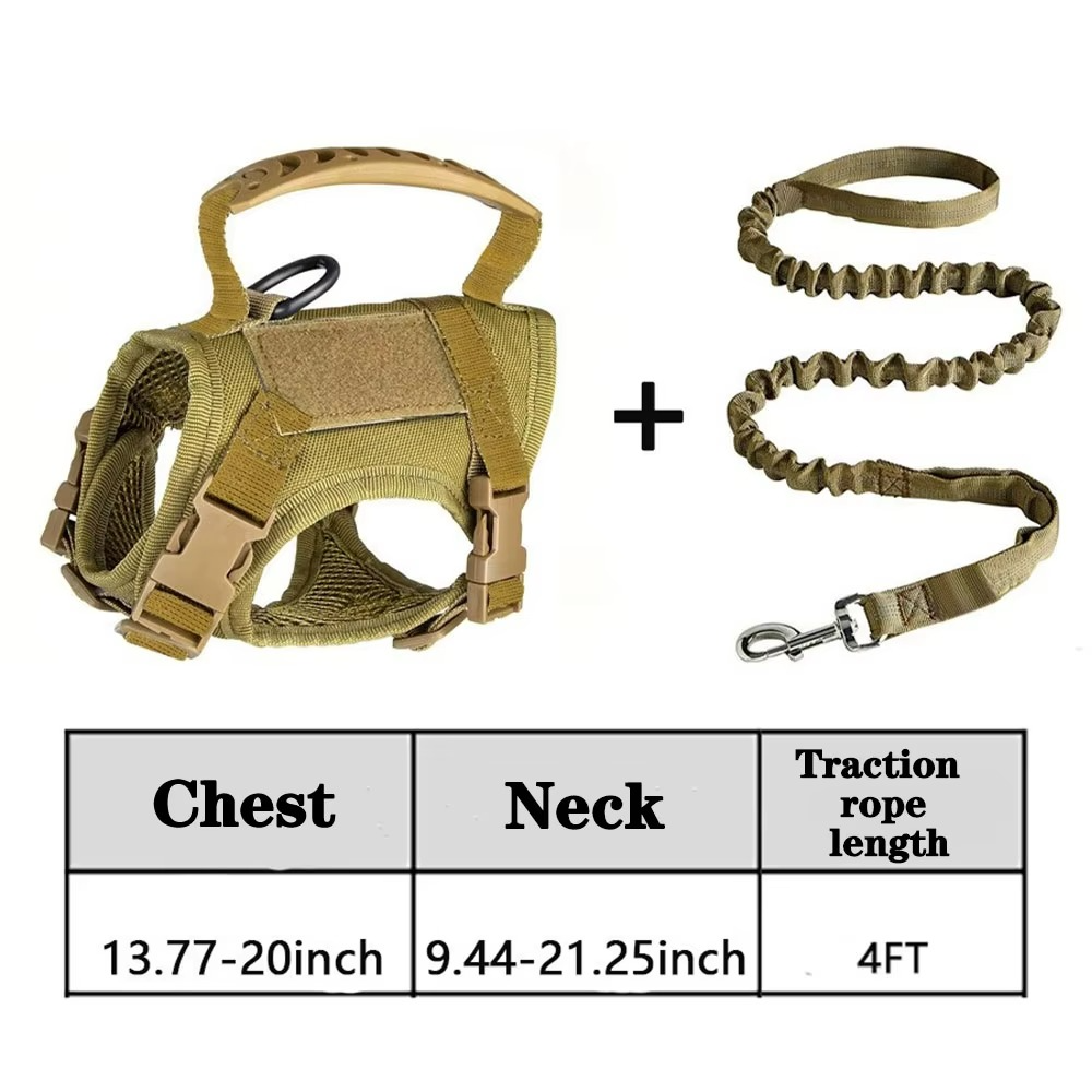 Maliben | Adjustable Tactical Pet Harness with Control Handle for Cats and Large Dogs