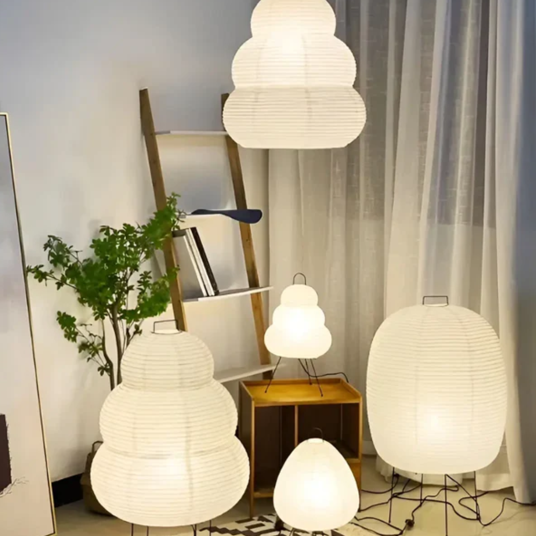 Maliben | Wabi-Sabi Standing Led Lamp Of Rice Paper - Zenaura