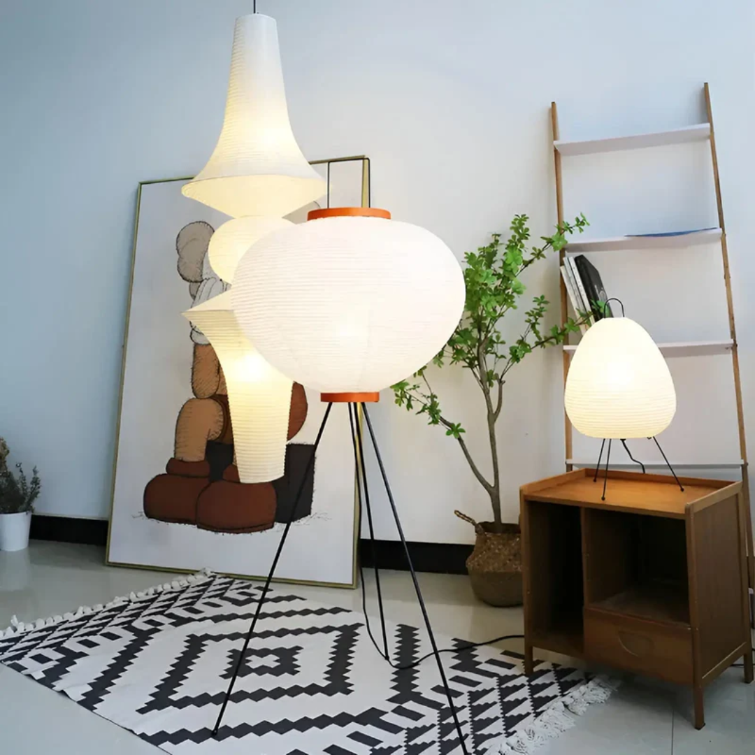 Maliben | Wabi-Sabi Standing Led Lamp Of Rice Paper - Zenaura