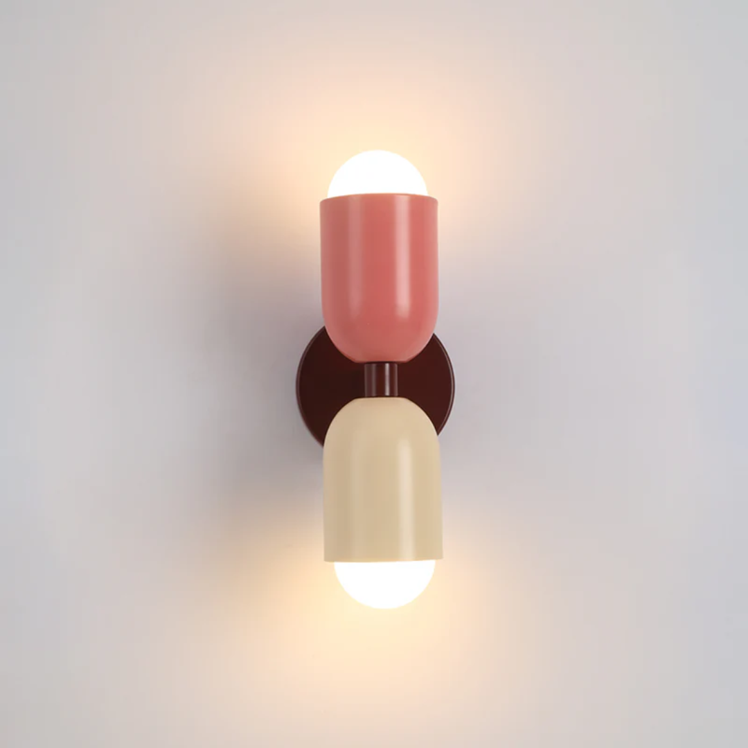 Maliben | Wall Light Duoglow | Dual-Sided Led LightIng | ColOr Highlight For Your Home | Metal Housing in Green, Pink or Red