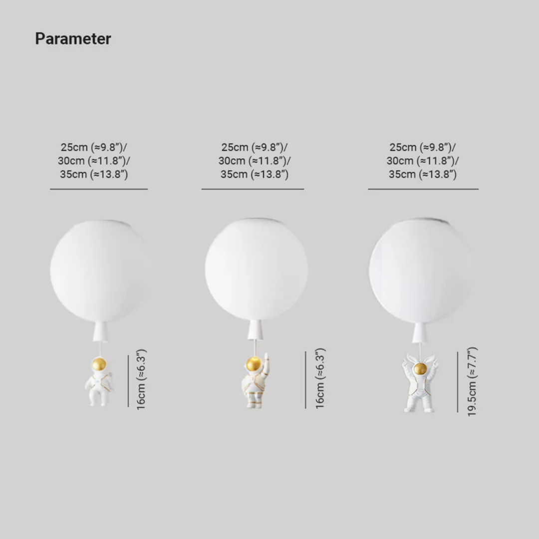 Maliben | Trendy Moon/Astronaut Kids Room Led Ceiling Lamp - Cosmoglow