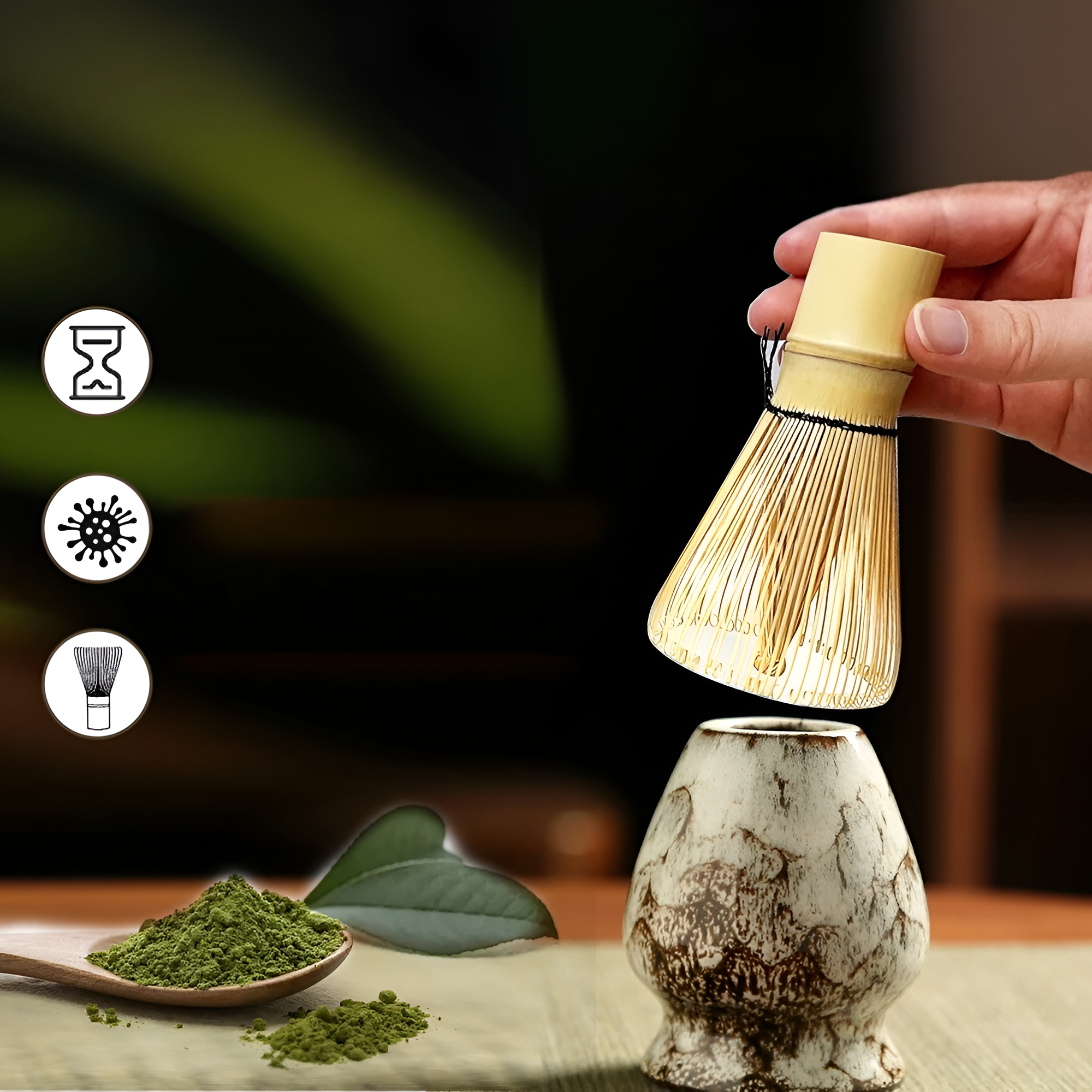 Maliben | Traditional Matcha Tea Set – 6-Piece Authentic Japanese Matcha Kit – Premium Bamboo & Ceramic