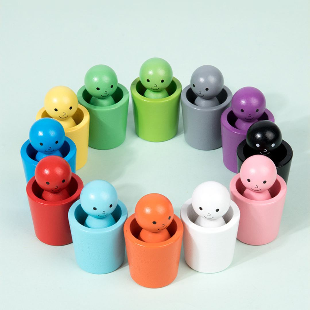 Maliben | Montessori Wooden Colour Sorting Cup Game