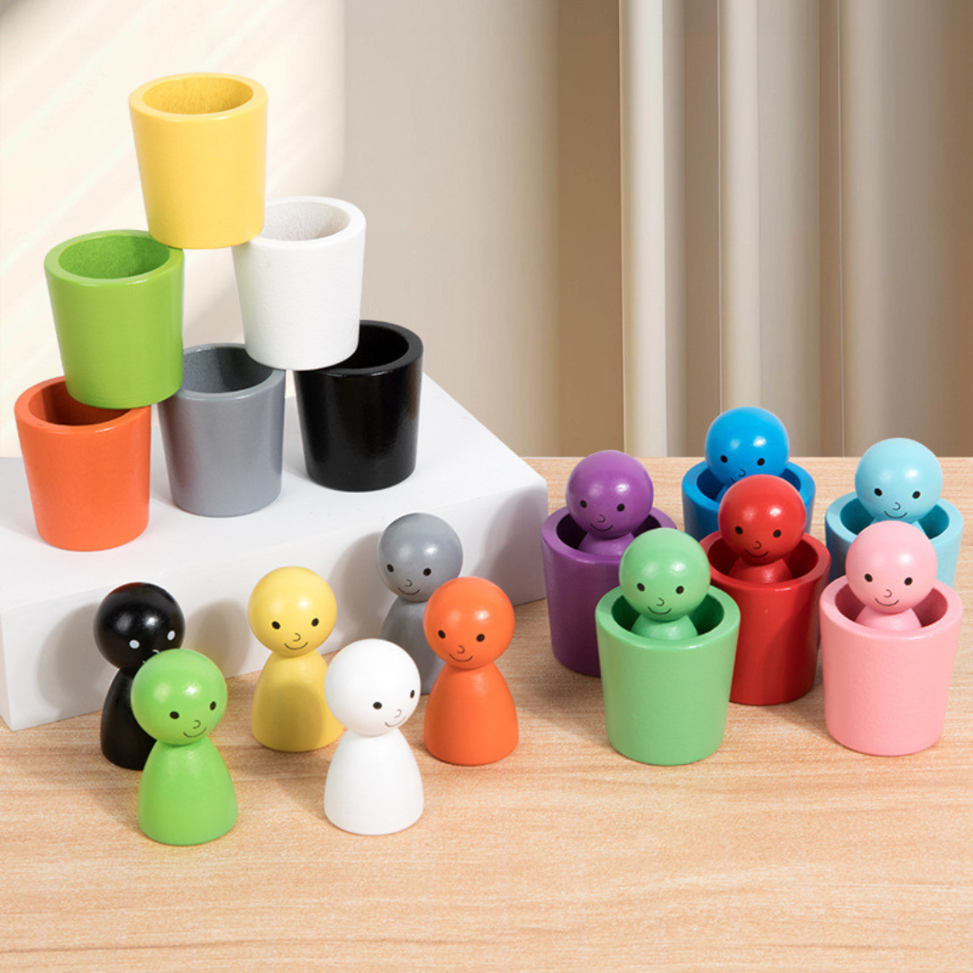 Maliben | Montessori Wooden Colour Sorting Cup Game
