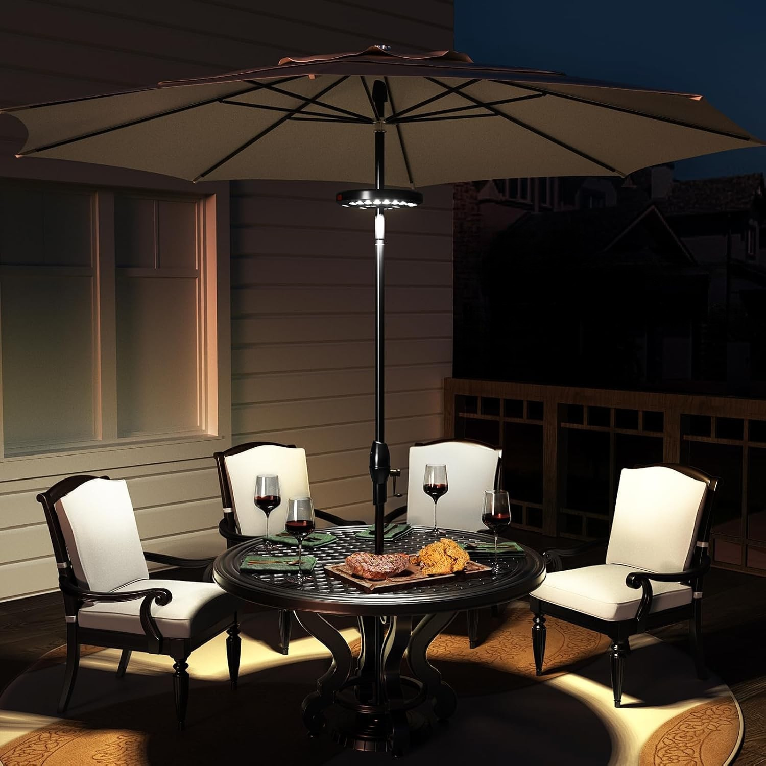 Maliben | Lumoclip Led Shade Light With Battery | 3 Brightness Levels & 360° Light | Usb Charging | For Balcony, Garden & Camping